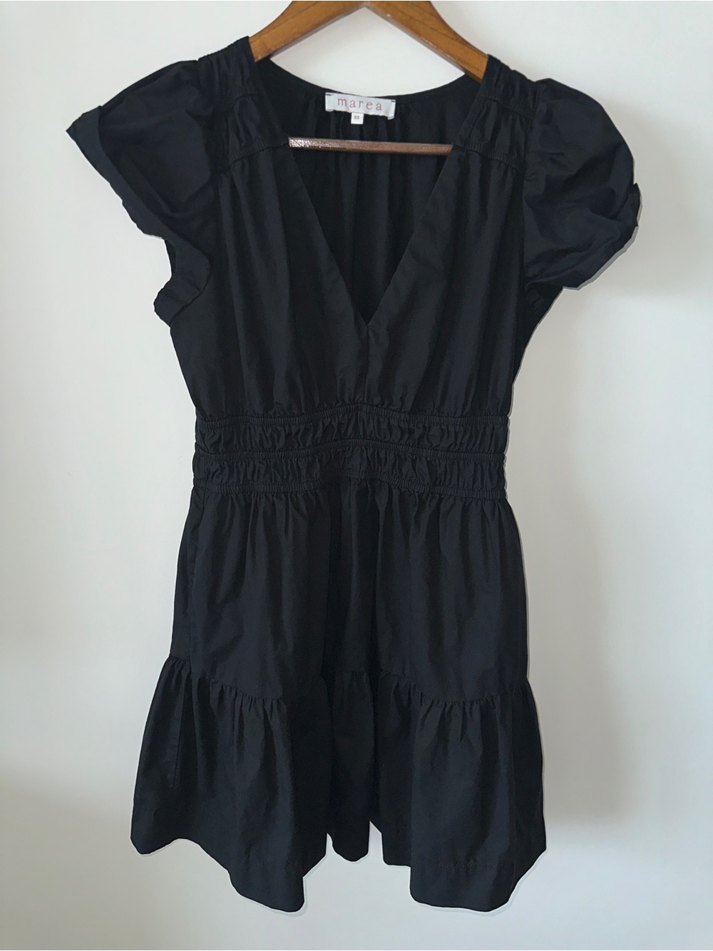 Marea Black V-Neck Tiered Summer Dress